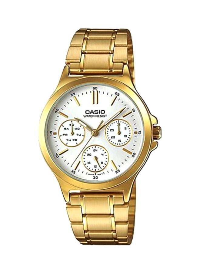 CASIO Women Water Resistant Stainless Steel Analog Watch LTP-V300G-7AUDF - 38 mm - Gold - Image 1