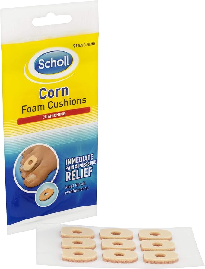 Scholl Corn Foam Cushions 9 Pads Corn Pain and Pressure Relief Pads Comfortable Padding with Adhesive - Image 2