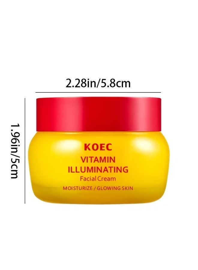 KOEC Cream for The Face, a Vitamin-Rich Illuminating Facial Cream Designed for Skincare, Featuring Niacinamide And Glycerin to Promote an Even Skin Tone And Provide Deep Hydration - a Moisturizing Cream for a Radiant Glow - Image 4