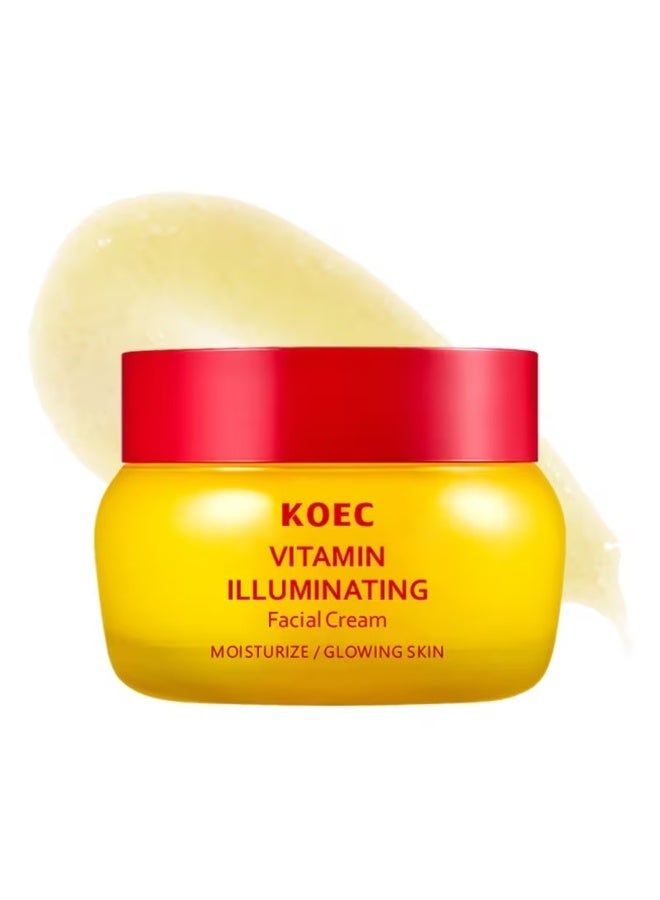 KOEC Cream for The Face, a Vitamin-Rich Illuminating Facial Cream Designed for Skincare, Featuring Niacinamide And Glycerin to Promote an Even Skin Tone And Provide Deep Hydration - a Moisturizing Cream for a Radiant Glow - Image 1
