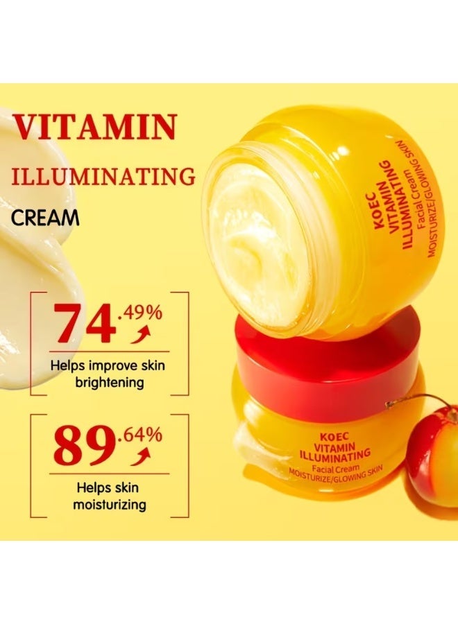 KOEC Cream for The Face, a Vitamin-Rich Illuminating Facial Cream Designed for Skincare, Featuring Niacinamide And Glycerin to Promote an Even Skin Tone And Provide Deep Hydration - a Moisturizing Cream for a Radiant Glow - Image 5