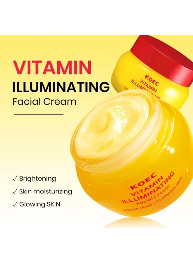 KOEC Cream for The Face, a Vitamin-Rich Illuminating Facial Cream Designed for Skincare, Featuring Niacinamide And Glycerin to Promote an Even Skin Tone And Provide Deep Hydration - a Moisturizing Cream for a Radiant Glow - Image 3