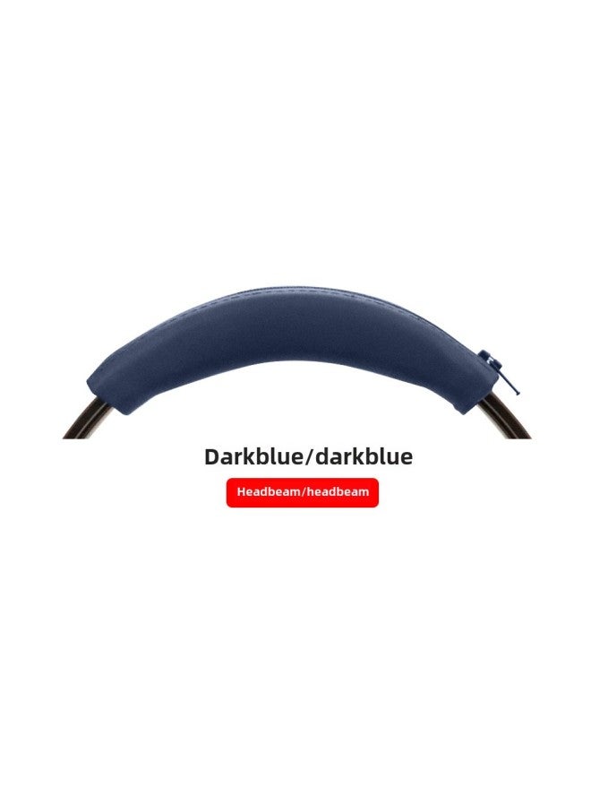 Suitable For SONY SONY WH-1000XM4 Ear Cap Head Beam Cover Skeleton Silicone Earmuffs Earplugs Protective Shell-Color:Zipper Head Beam Cover Dark Blue-Model:Sony WH-1000XM4 - Image 1