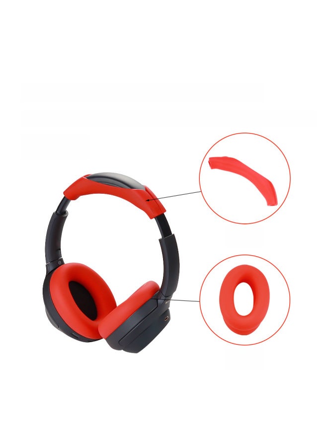 Suitable For SONY SONY WH-1000XM4 Ear Cap Head Beam Cover Skeleton Silicone Earmuffs Earplugs Protective Shell-Color:Zipper Head Beam Cover Dark Blue-Model:Sony WH-1000XM4 - Image 2