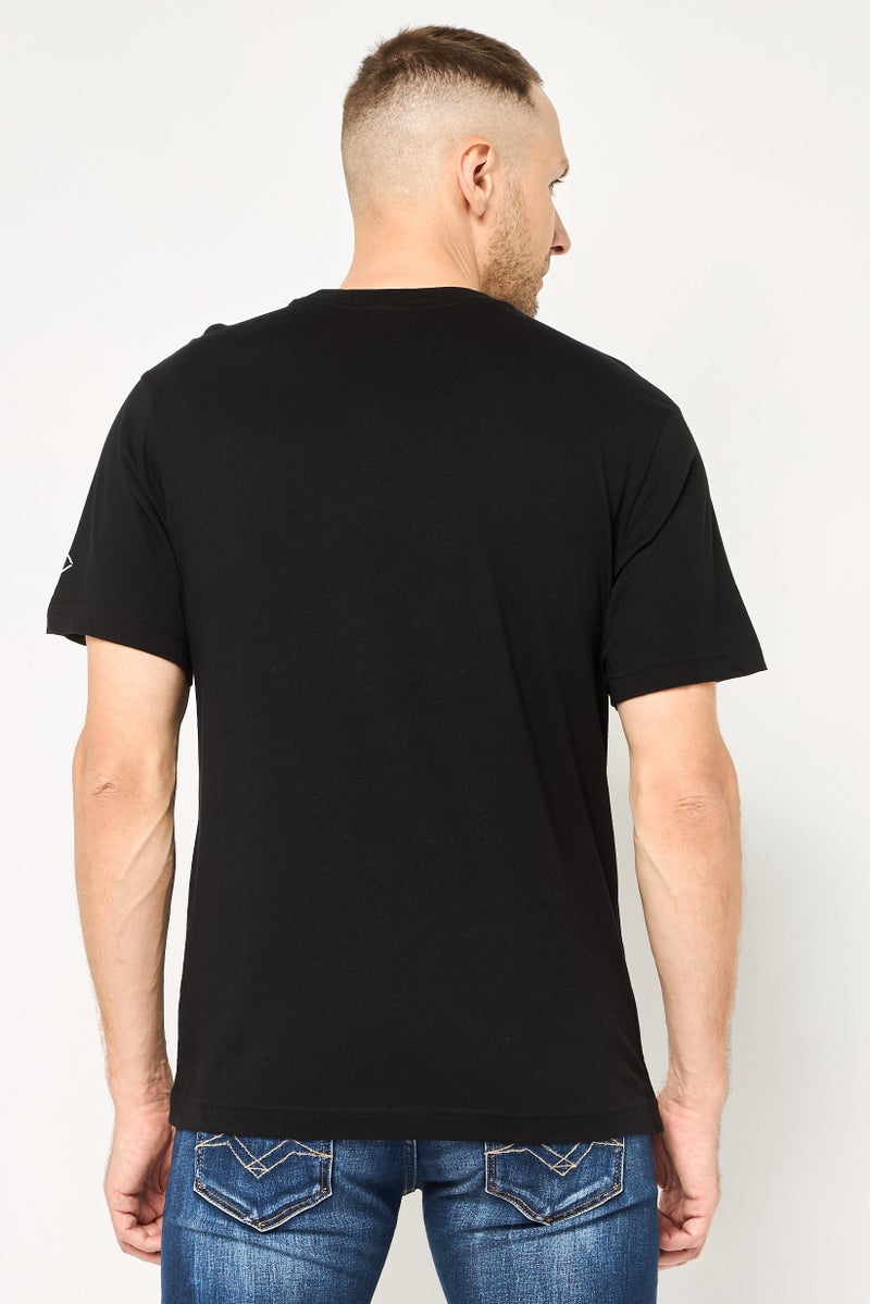 Replay Men Crew Neck Short Sleeve Graphic Print T-Shirt, Black - Image 4