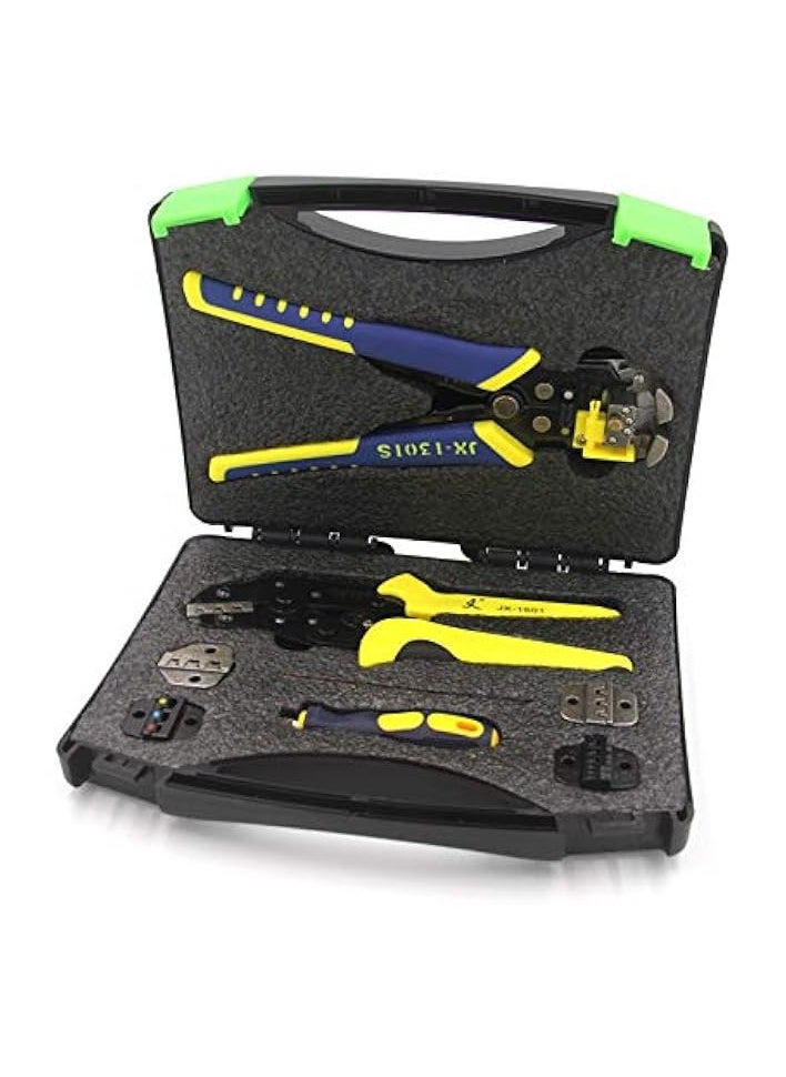 PROMASS Professional Wire Crimpers Multifunctional Engineering Ratcheting Terminal Crimping Pliers Wire Strippers Bootlace Ferrule Crimper Tool Cord End Terminals Pliers Kit  - Image 1