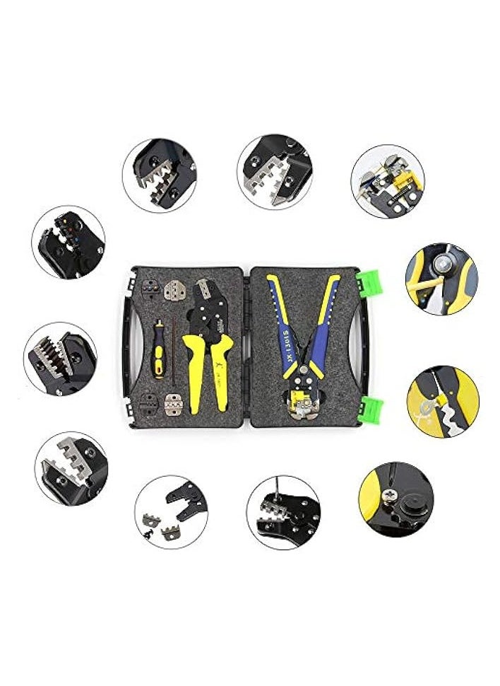 PROMASS Professional Wire Crimpers Multifunctional Engineering Ratcheting Terminal Crimping Pliers Wire Strippers Bootlace Ferrule Crimper Tool Cord End Terminals Pliers Kit  - Image 2