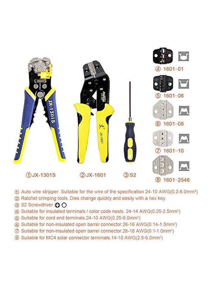 PROMASS Professional Wire Crimpers Multifunctional Engineering Ratcheting Terminal Crimping Pliers Wire Strippers Bootlace Ferrule Crimper Tool Cord End Terminals Pliers Kit  - Image 3