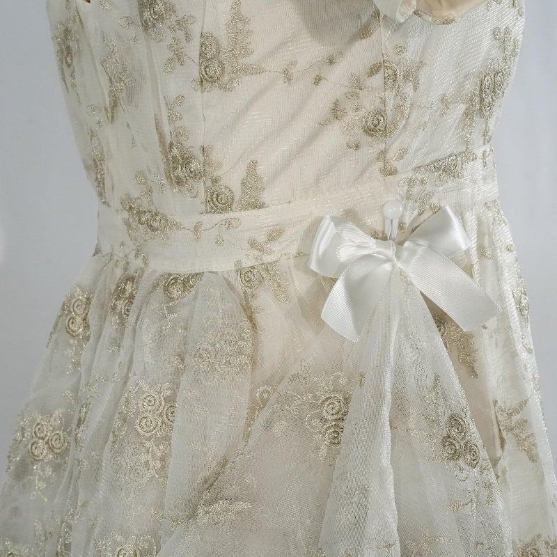 Vibsion Regency Dresses for Women Luxurious Embroidered Lace Empire Waist Dress 1800s Vintage Victorian Ball Gown XXL - Image 4