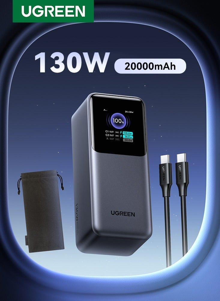 Ugreen 【UGREEN POWER KIT】 20000mAh 130W Display Power Bank + 2M 240W USB-C PD3.1 Cable Bundle, Portable Fast Charger for iPhone 16/15, MacBook, Dell, Lenovo, iPad, Samsung, Xiaomi - Image 2