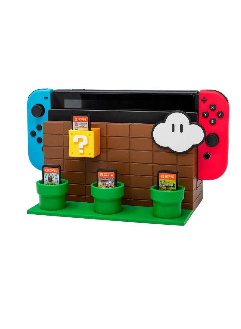 3D Brothers Super Mario-Themed Decorative Dock Cover for Nintendo Switch Charging Base  - Image 1