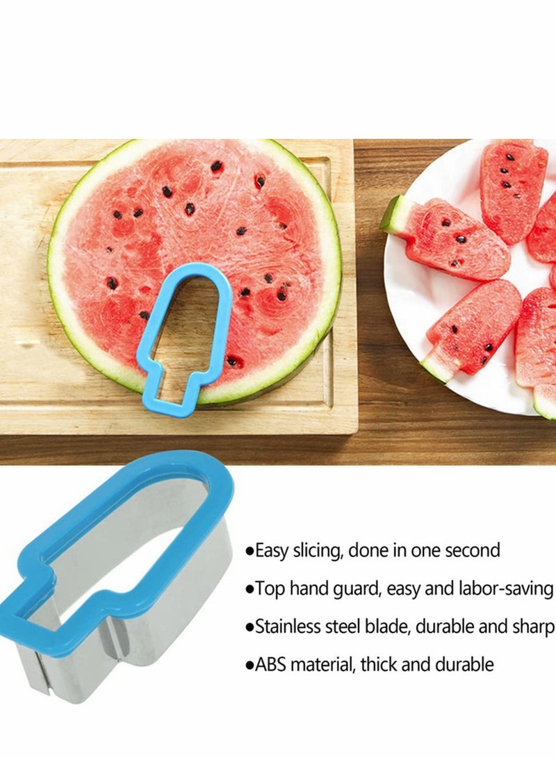 Kids Popsicle Molds - 2 Pack Watermelon Slice Shape, Stainless Steel Fruit Cutter for Fun Family Parties & Camping  - Image 4