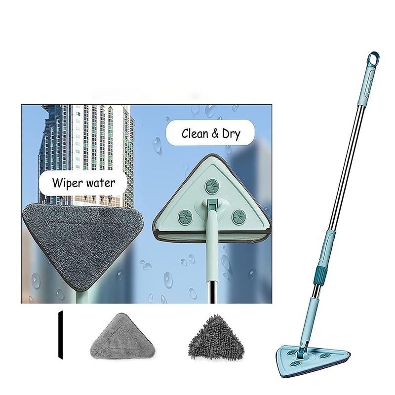 Calyrex 360 Degree Rotatable Triangle Mop Adjustable Chenille Microfiber Mop Multifunctional Triangular Cleaning Supplies for Glass Floor Wall Gap Corner Car Wash - Image 1