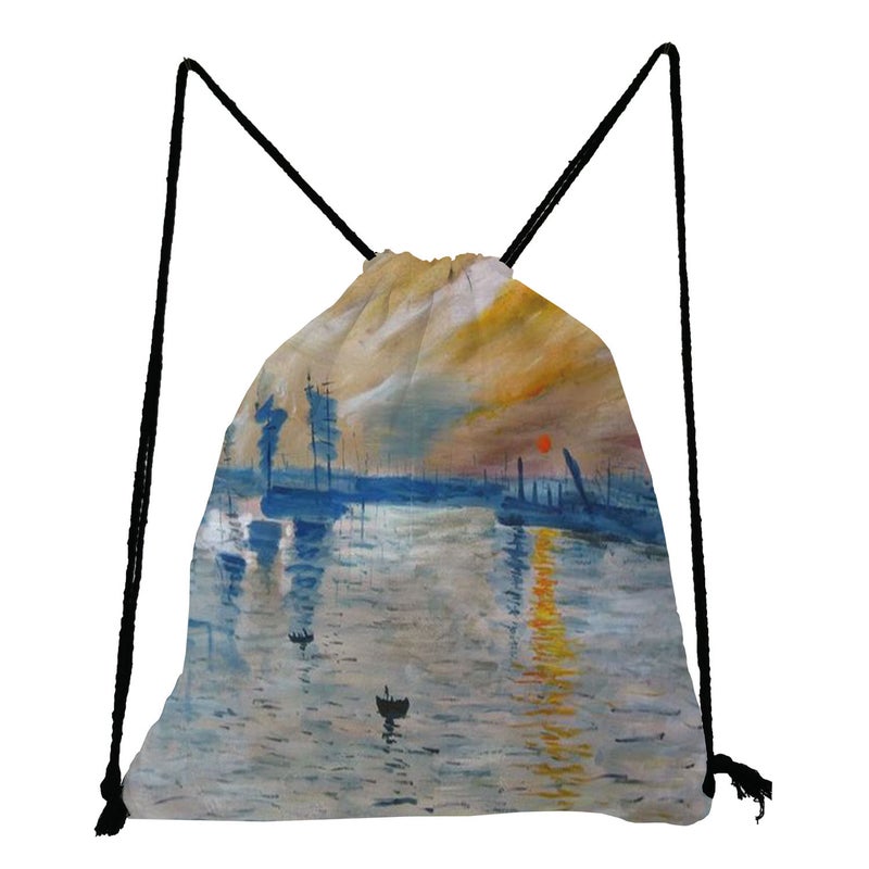Oil Painting Printing Storage Bag Multi-Functional Campus Student Shoulder Bag Outdoor Travel Bundle Pocket - Image 1