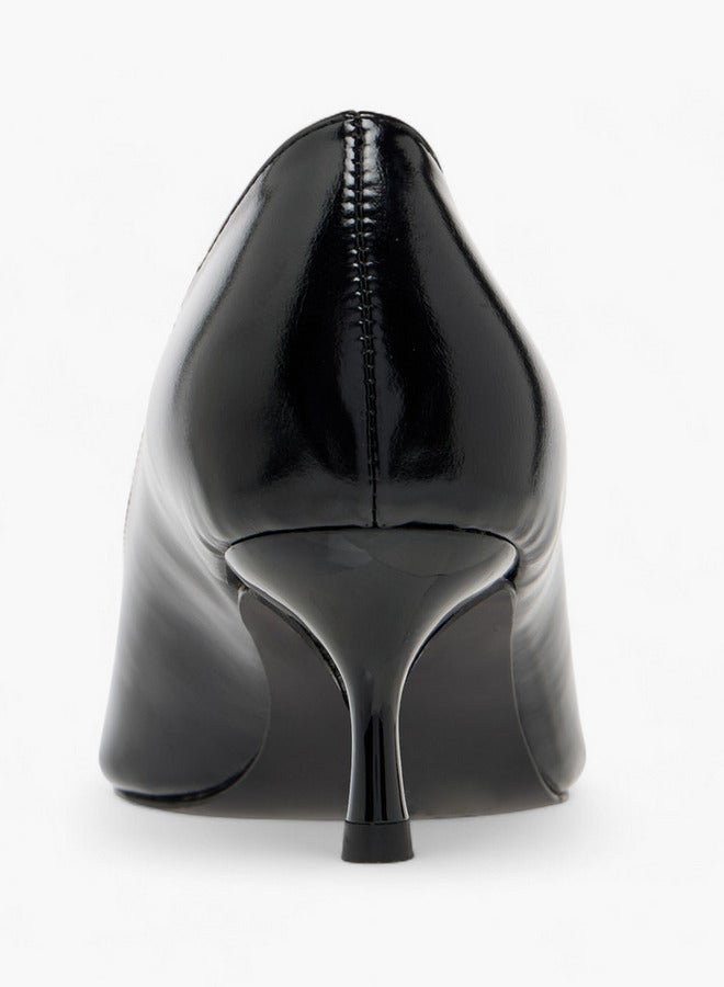 Celeste Women's Solid Slip-On Pumps with Kitten Heels - Image 5