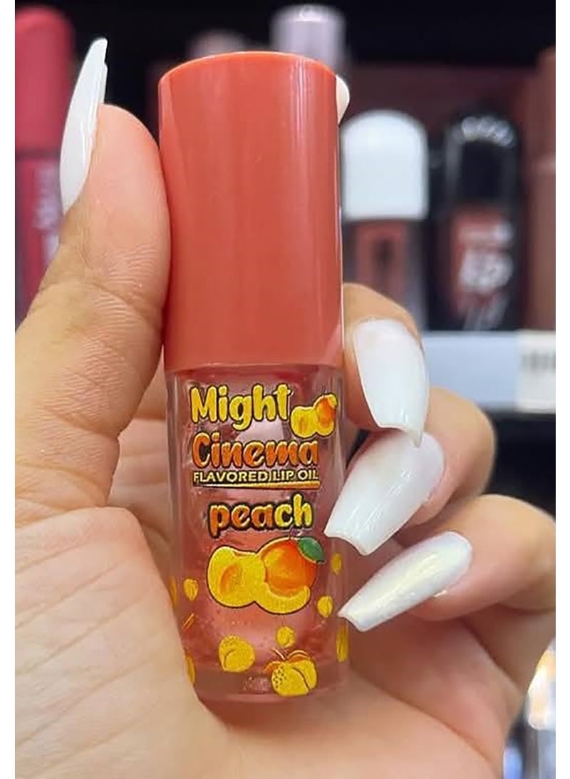 Might Cinema Lip Oil Peach Flavored Moisturizing Lip Balm - Image 5