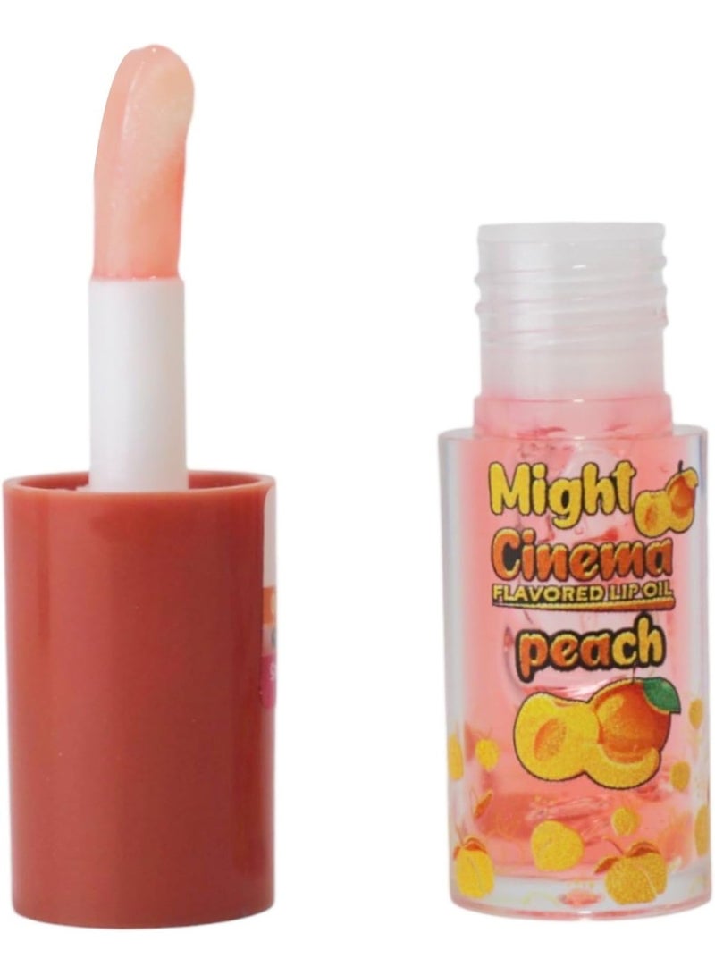 Might Cinema Lip Oil Peach Flavored Moisturizing Lip Balm - Image 1