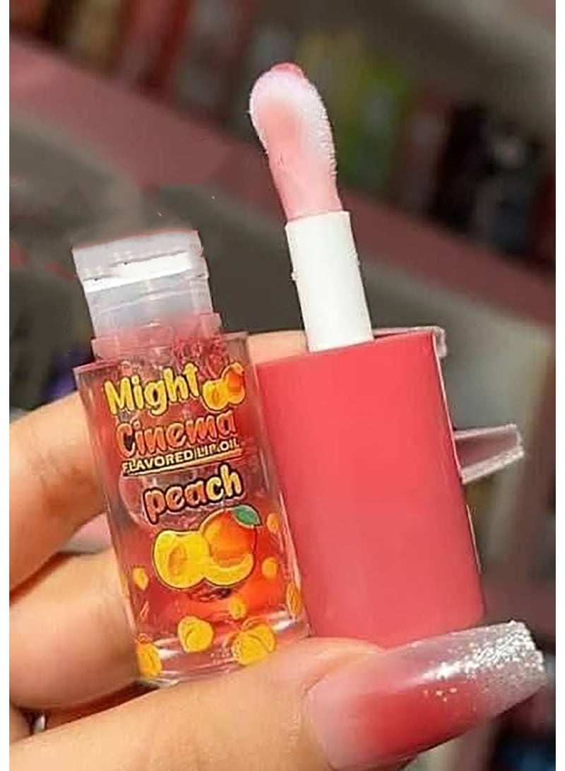 Might Cinema Lip Oil Peach Flavored Moisturizing Lip Balm - Image 4