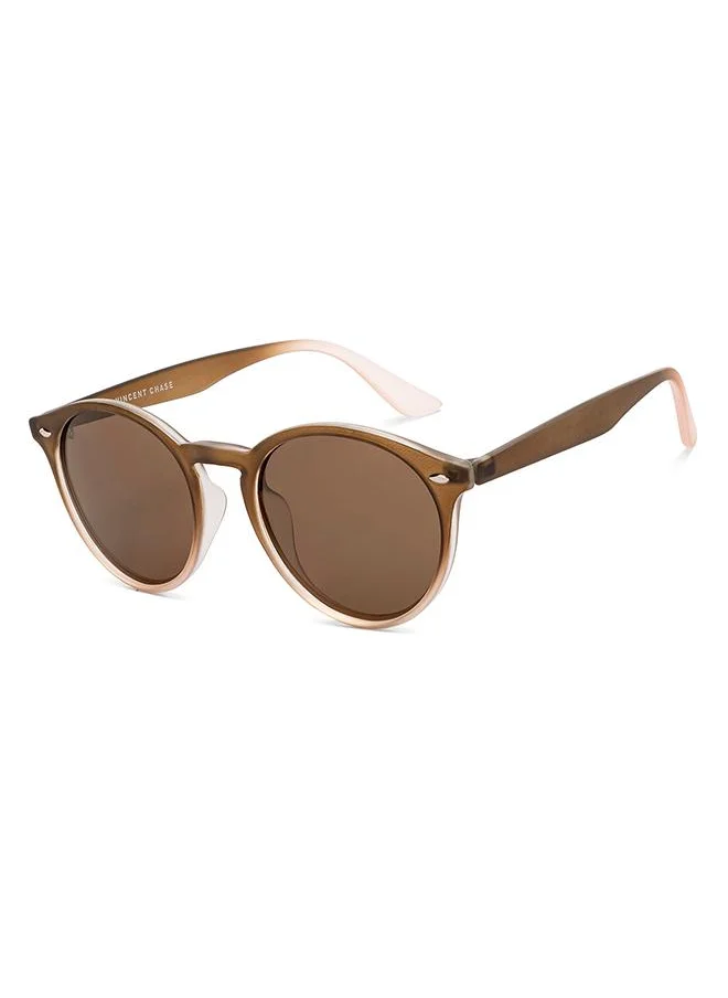 فينسينت تشيس Full Rim Round Fashion Essentials Branded Latest And Stylish UV Protected Sunglasses VC S15792