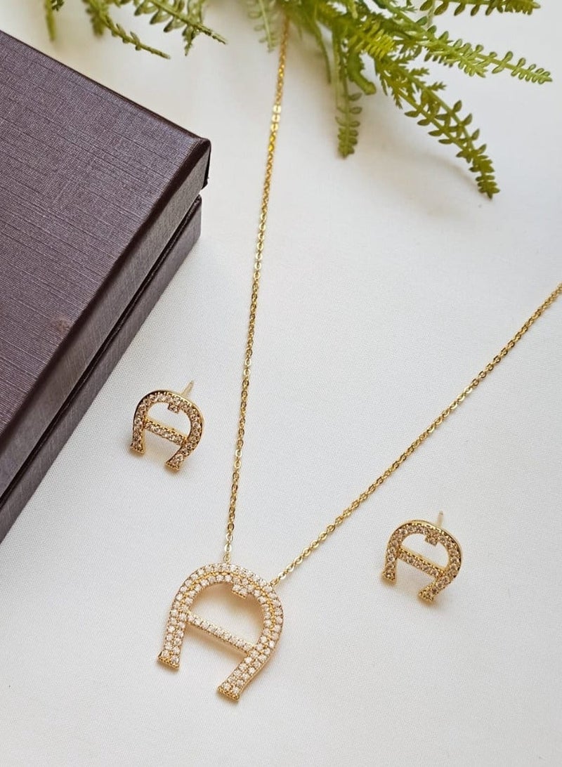 اغنر مجموعة سلسال وحلق اجنر مع الملحقات