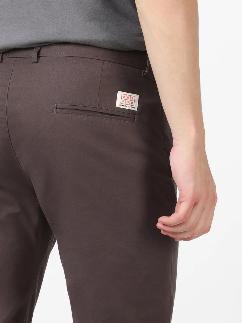 Urbano Fashion  Urbano Fashion Men's Dark Grey Cotton Slim Fit Casual Chinos Trousers for Men | Best Price UAE