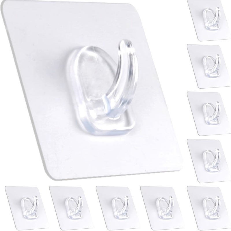 22pcs Fashion Clear Seamless Reusable Wall Hooks For Bathroom Kitchen Towel Hat Key Ceiling Hooks - Image 2