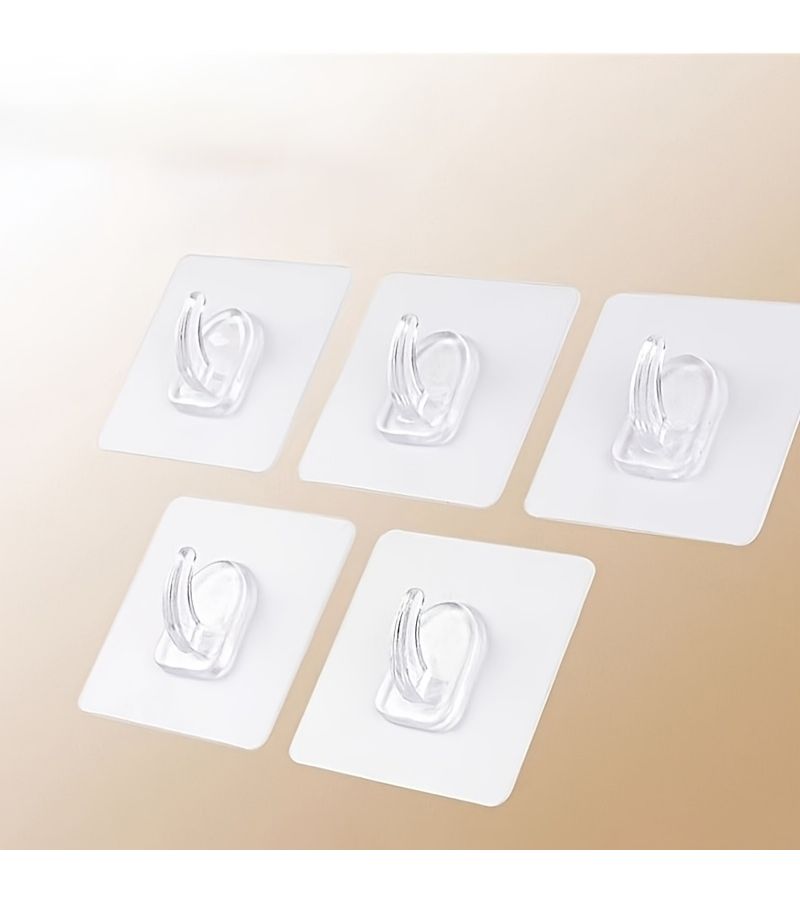 22pcs Fashion Clear Seamless Reusable Wall Hooks For Bathroom Kitchen Towel Hat Key Ceiling Hooks - Image 1