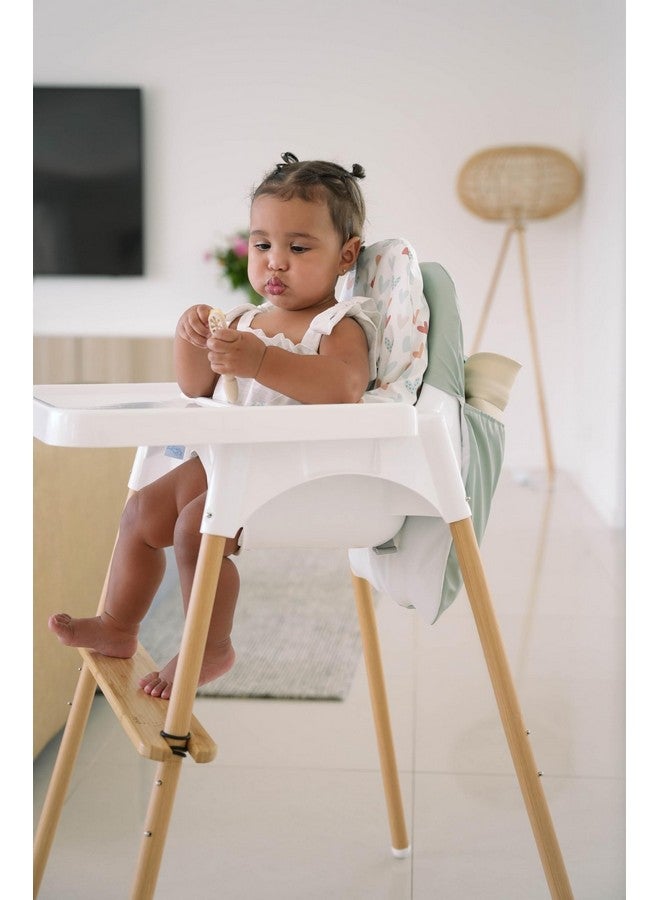 Nibble and Rest Highchair Handy Pocket Pouch, Compatible with IKEA Antilop Highchair, High Chair Accessories, Wipeable and Waterproof Material, One Large Pouch with an Internal Zip Pocket-(Sage) - Image 4
