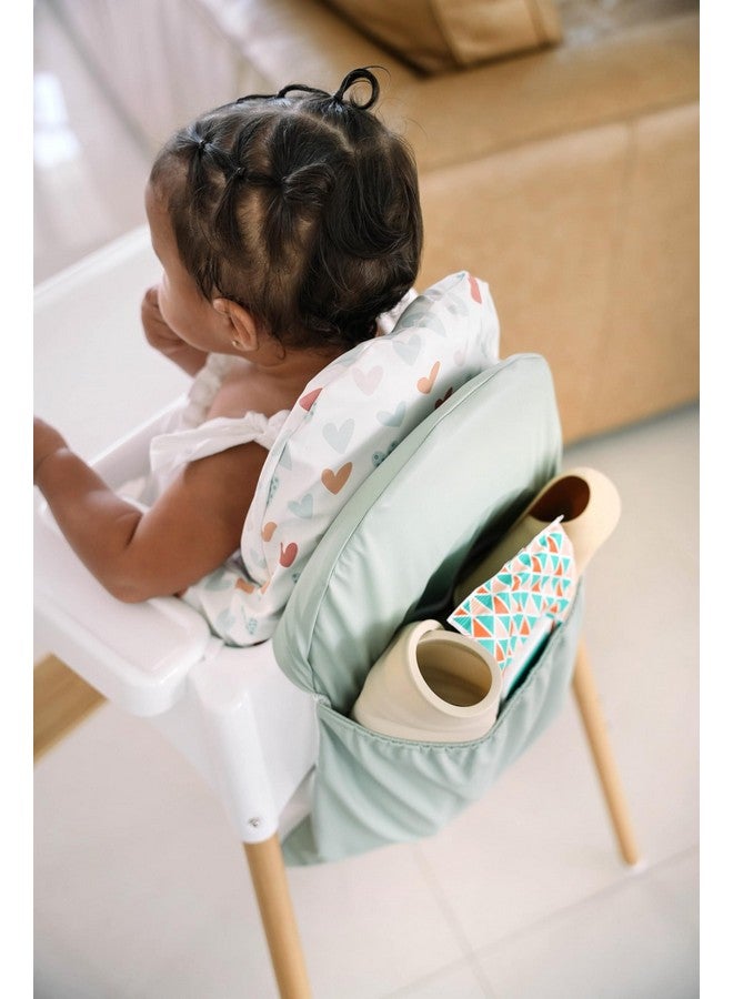 Nibble and Rest Highchair Handy Pocket Pouch, Compatible with IKEA Antilop Highchair, High Chair Accessories, Wipeable and Waterproof Material, One Large Pouch with an Internal Zip Pocket-(Sage) - Image 3