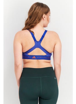 adidas By Stella McCartney Women Sportswear Fit Brand Logo Sports Bra, Blue  - Image 2