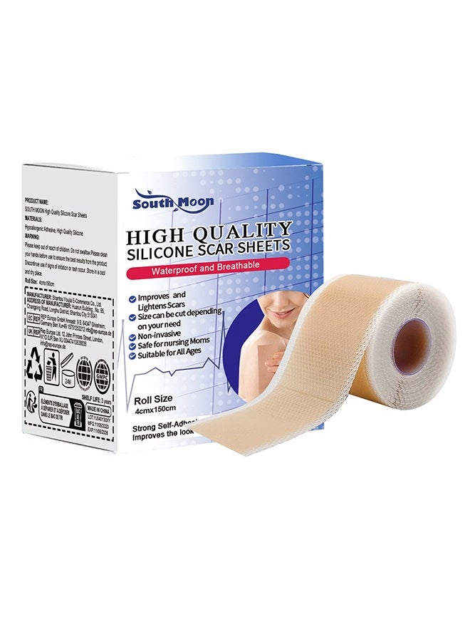 SOUTH MOON - 1 Piece Silicone Scar Table - Scar Silicone Strip - Breathable Silicone Tape - Thin Silicone Scar Tape (1.5" * 59" per roll) - Image 1