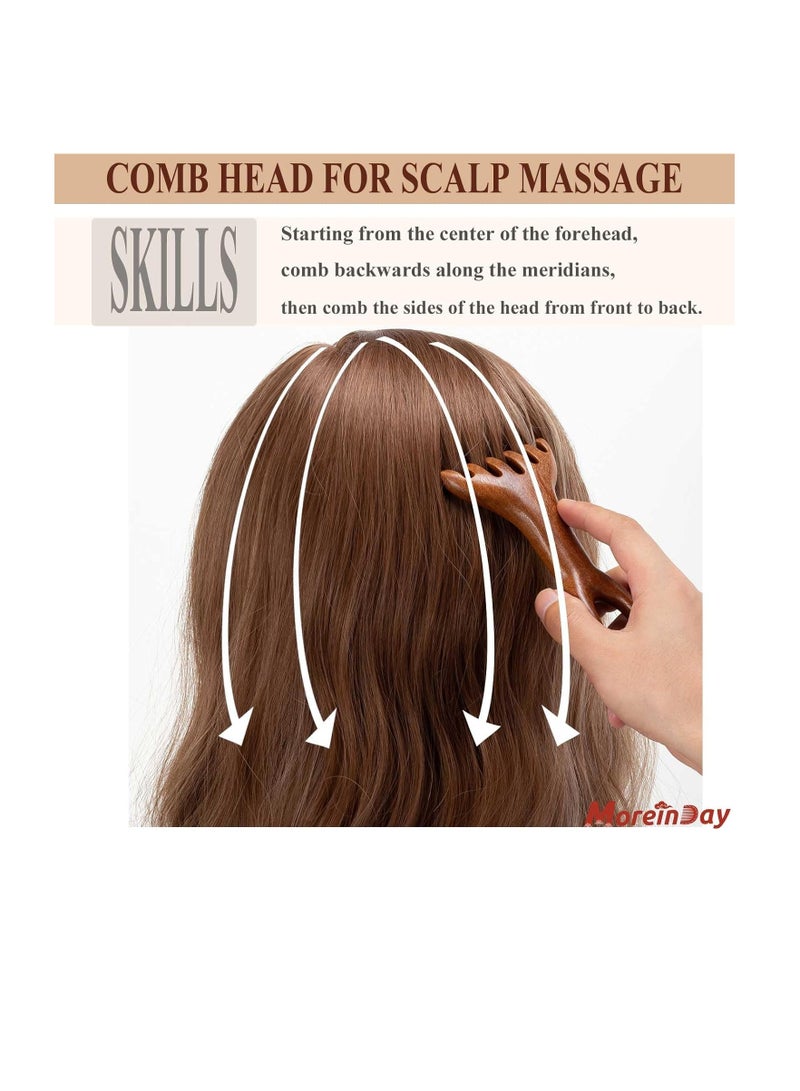 general Wooden Massage Comb, Therapy Comb for Feet, Head Massager for Scalp Relax, Sandalwood Massage Tool - 2 Pack - Image 4