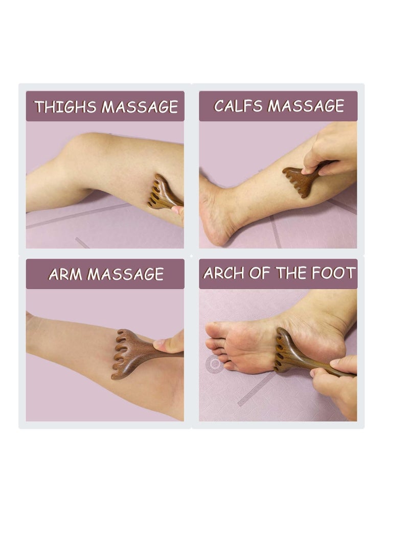 general Wooden Massage Comb, Therapy Comb for Feet, Head Massager for Scalp Relax, Sandalwood Massage Tool - 2 Pack - Image 5