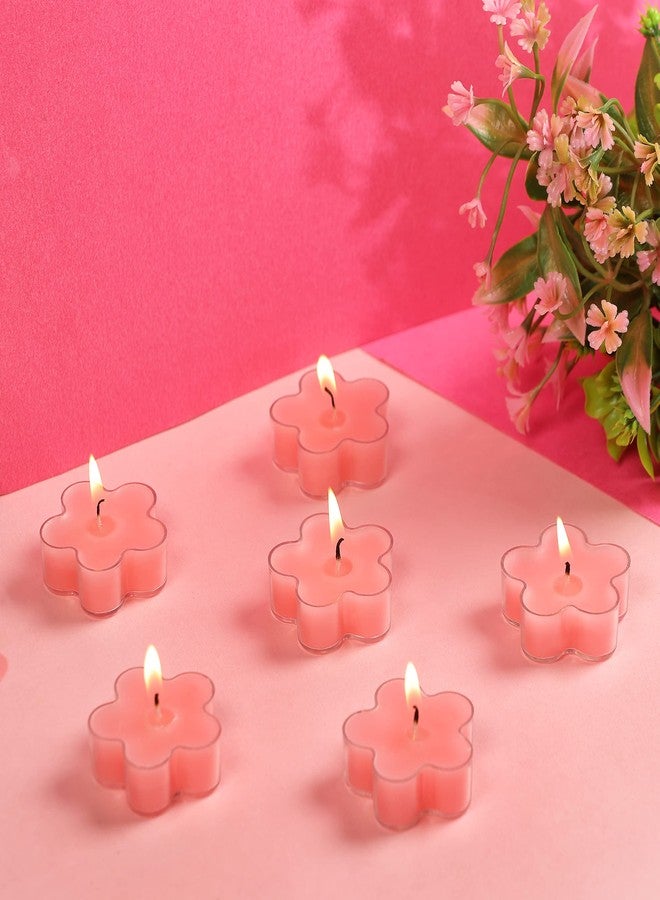 PROSPERRO LUMO by Parkash Candles Wax Tealight Scented Candles for Home Decor Living Room, Bedroom,Bathroom Set of 6, (Pink - Rose) - Image 2