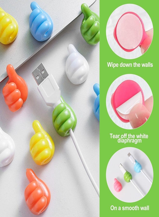 CeroDimo 32 PCS Creative Silicone Thumbs Up Wall Hook - Multi-Function Self-Adhesive Holder for Cables, Keys, Makeup Brushes, Desk Organizer - Cute Pencil Holder - Image 5