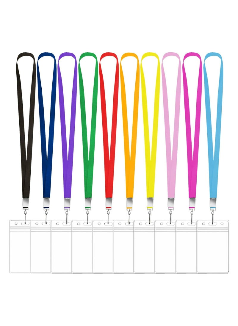 CMGTYYD CMGTYYD 10 Pack Cruise Lanyard with Waterproof ID Card Holder Durable Lanyard with ID Badge Holder Clear ID Badge Card with Colorful Lanyards for Cruises Ships Cards Keys Carnival Sail (10 Colors)  - Image 1