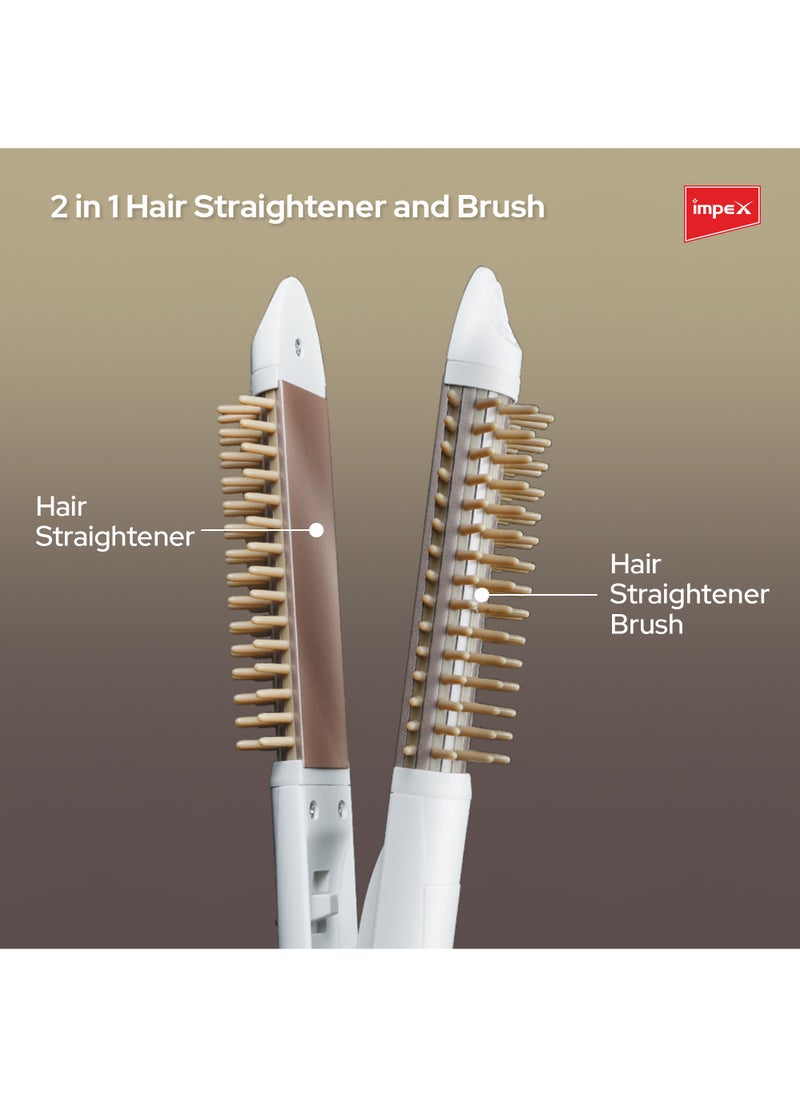 Impex - Ceramic Coated 2 in 1 Hair Straightener,360° Swivel Cord,100mm Ceramic Soleplate,2 Heat Levels,200° Temperature Control,35 Watts,2-Year Warranty-HS 303 - Image 1