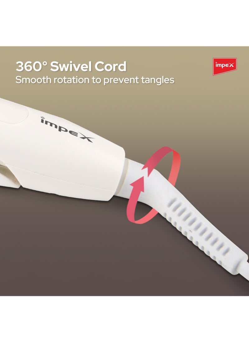 Impex - Ceramic Coated 2 in 1 Hair Straightener,360° Swivel Cord,100mm Ceramic Soleplate,2 Heat Levels,200° Temperature Control,35 Watts,2-Year Warranty-HS 303 - Image 1