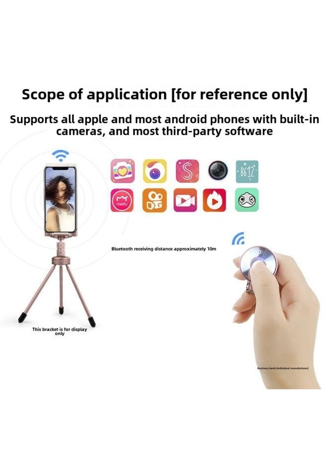 Mobile Phone Bluetooth Remote Control Self-timer Multi-function Rechargeable Self-timer Most Mobile Phone Universal Buttons To Shoot Video-Color:Local Gold [rechargeable Remote Control] - Image 4