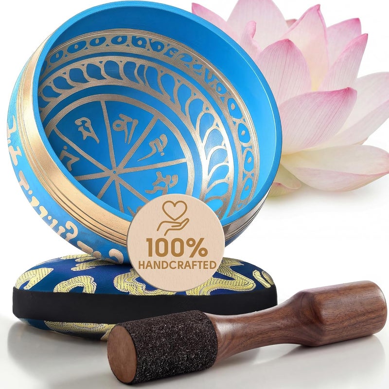 Silent Mind Tibetan Singing Bowl Set – Authentic Hand-Tuned Sound Bowl for Meditation – Complete Meditation Bowl Kit with Cushion, Mallet & Guide – Perfect Tibetan Bell for Yoga, Relaxation, & Sound Healing - Image 1