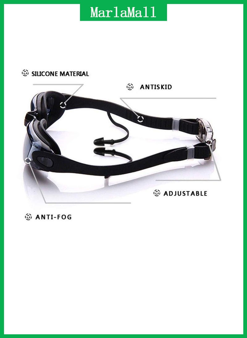 MarlaMall Swim Goggles Swim Cap Sets for Adult Men Women Girls Black - Image 5