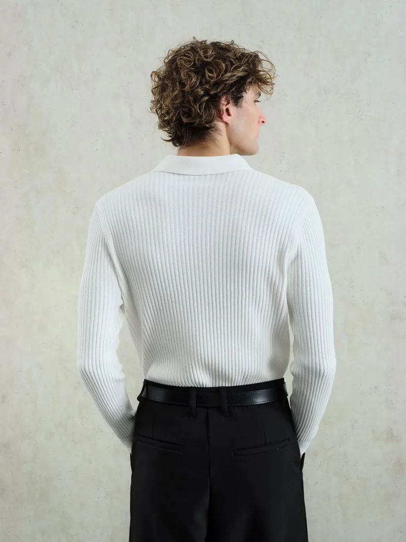 Giesto White GIESTO Slim Fit Polo Neck T-Shirt for Men | Best Price UAE