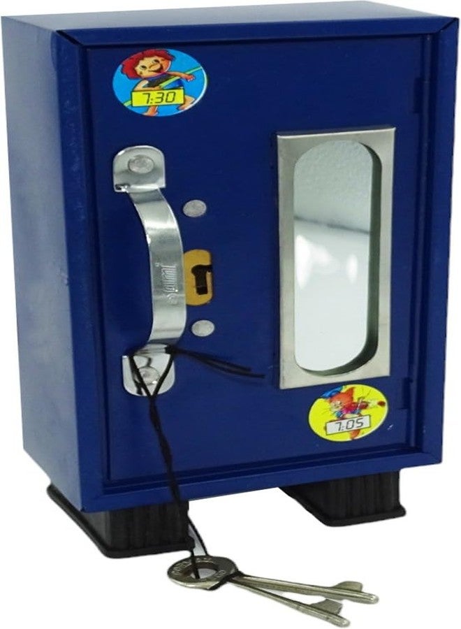 DISHVY® Piggy Bank Money Bank for Kids-Boys and Girls with Lock and Key-2 Compartment Coin Bank (Blue) - Image 1