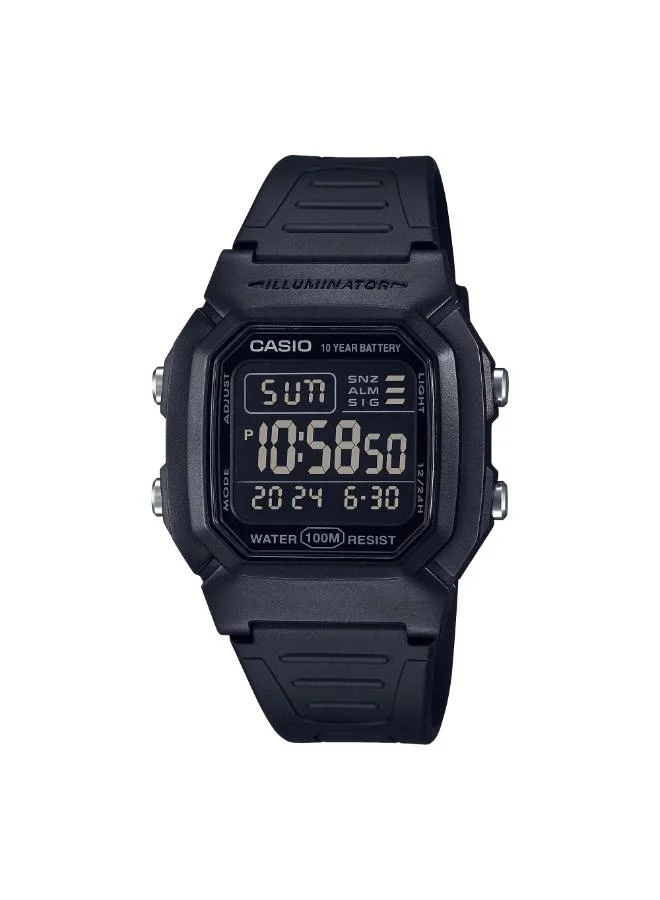 CASIO Men's Resin Digital Watch W-800H-1BVDF - 36.8 mm