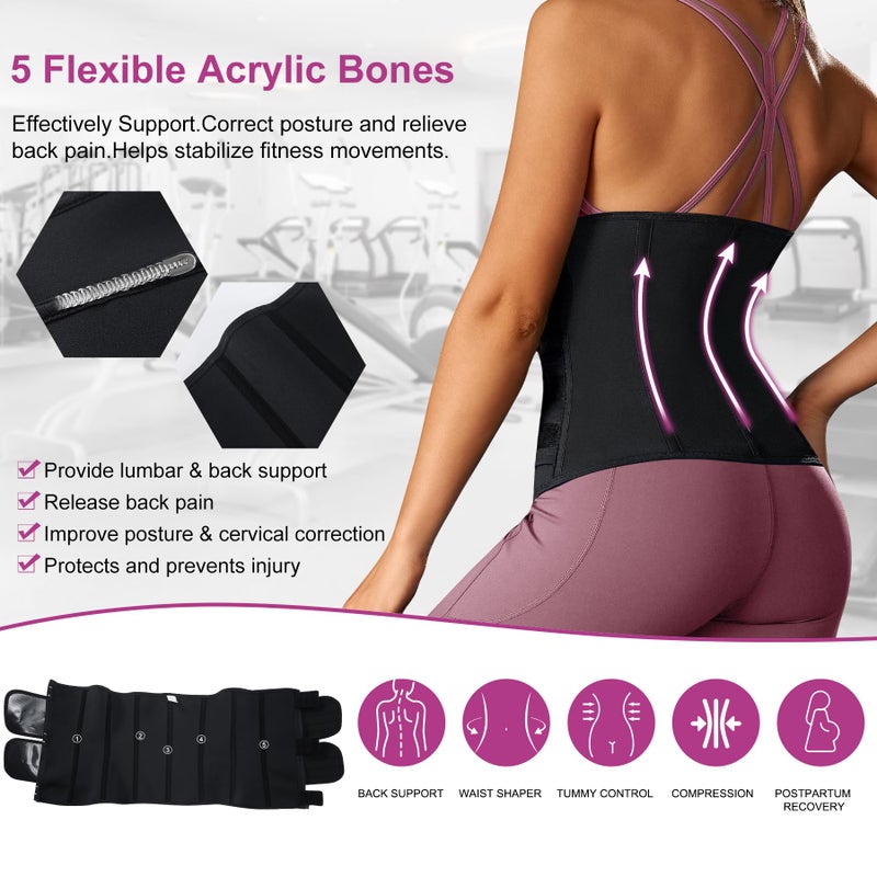 TrainingGirl Women Waist Trainer Cincher Corset Tummy Control Workout Sweat Band Slimmer Belly Belt Weight Loss Sports Girdle - Image 4