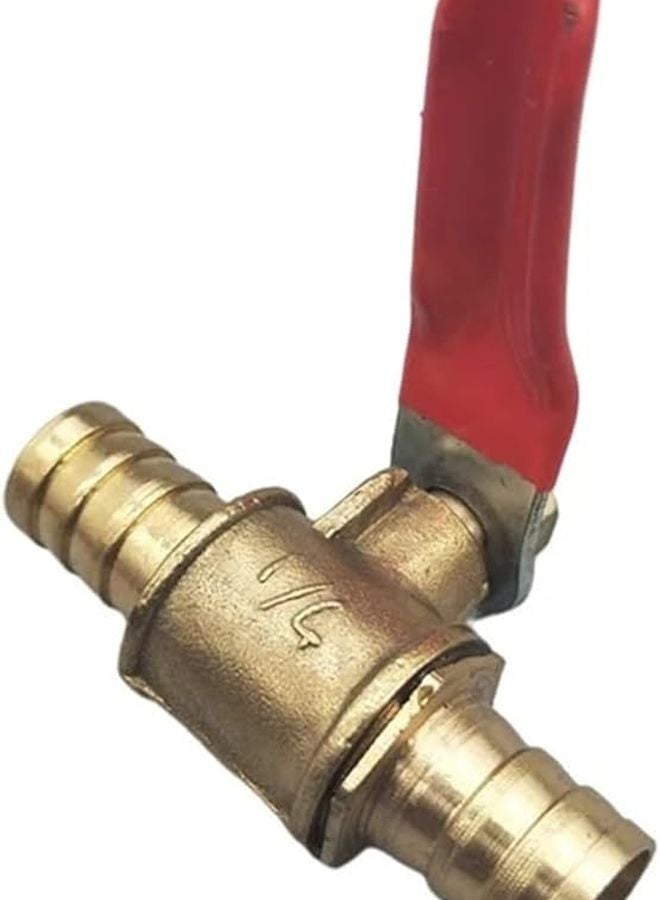 صمام كرة نحاسي 12 مم لإغلاق خطوط المياه والزيت والهواء والغاز ووقود خرطوم تركيب بارب - Image 1