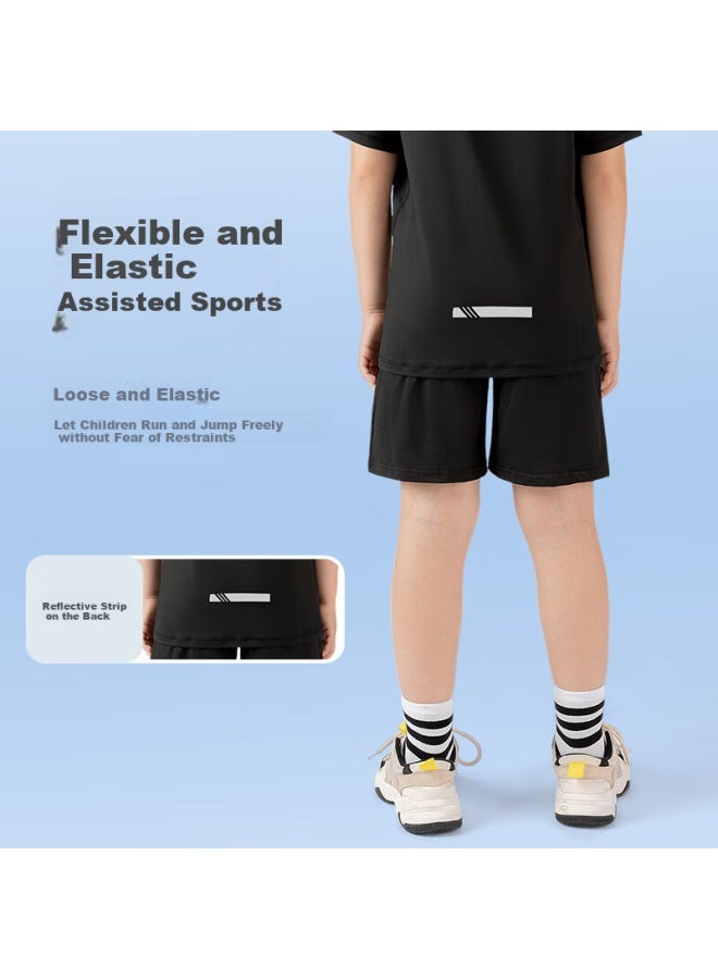 Fandimu Kids Sports Set Boys Girls Compression Suit Training Running Youth Soccer Jersey Fitness Badminton Shirt - Image 2