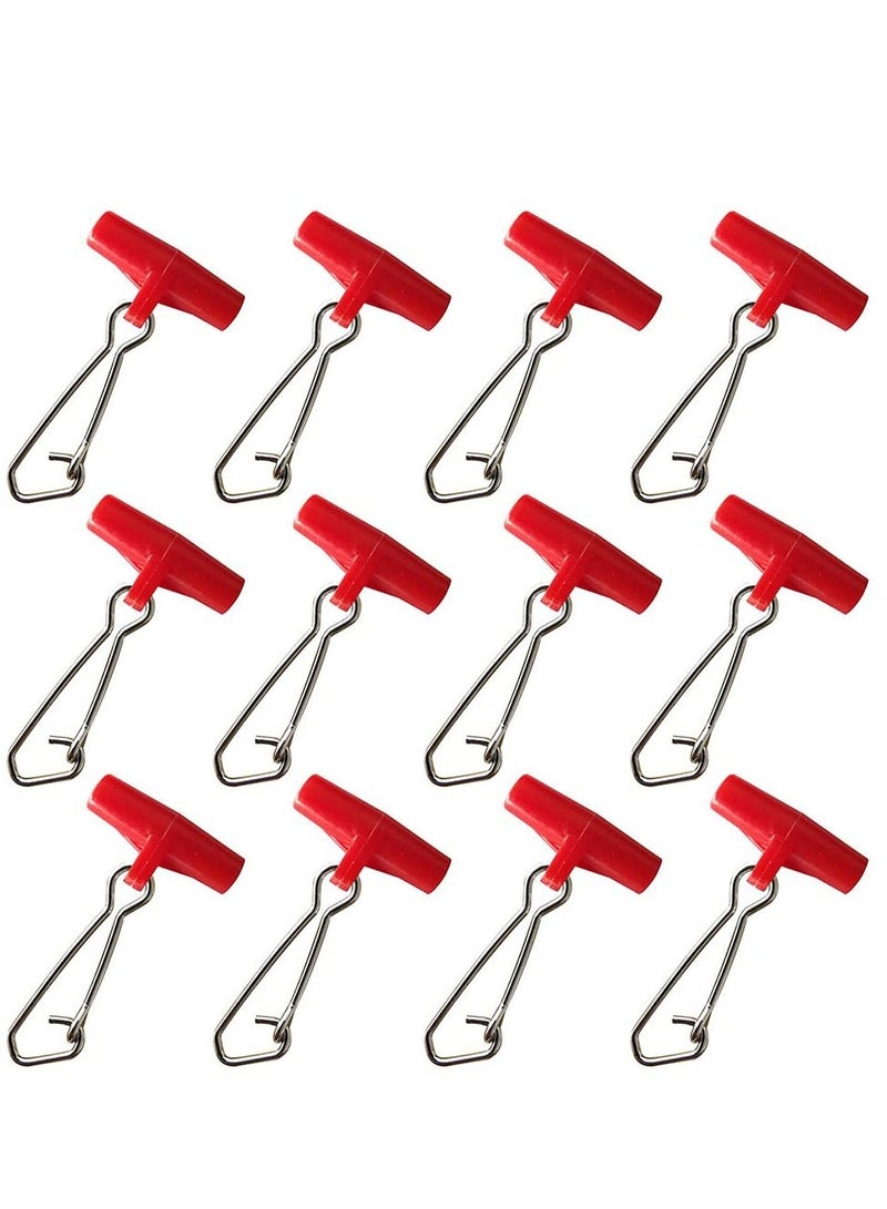 Fishing Line Sinker, 40 Pcs Slides T-shape Line, Fishing Finder Clip with Duo Lock Snapsfor Sea Fishing, Red - Image 1