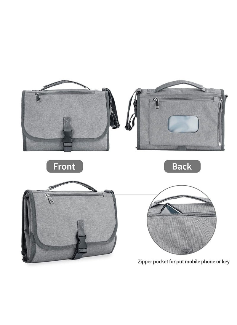 Baby Changing Pad Multifunctional Newborn Bag with Wipes Pocket Waterproof Portable Travel Infant Changing Diaper Mat Compact Diaper Changing Mat Kit for Mom Dad Baby Shower Gifts  - Image 4