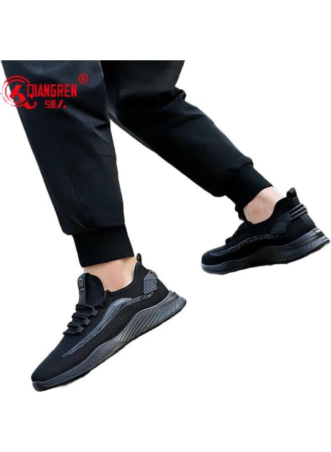 Strongman Men'S Breathable Flyknit Outdoor Sports Shoes Extra Large Size Jda23730117 Black 47 - Image 2